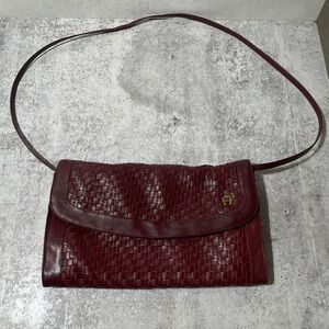 Etienne Aigner Burgundy Woven Wristlet